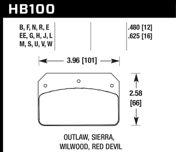 Hawk Brake Pad Set HB100M.480 Black - 0