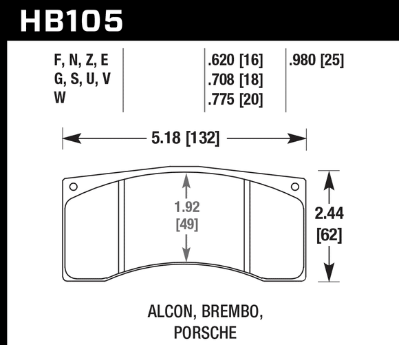 Hawk Brake Pad Set HB105E.775 Blue