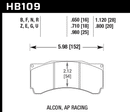 Hawk Brake Pad Set HB109U.710 DTC-70-2
