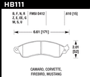 Hawk Brake Pad Set HB111U.610 DTC-70-2