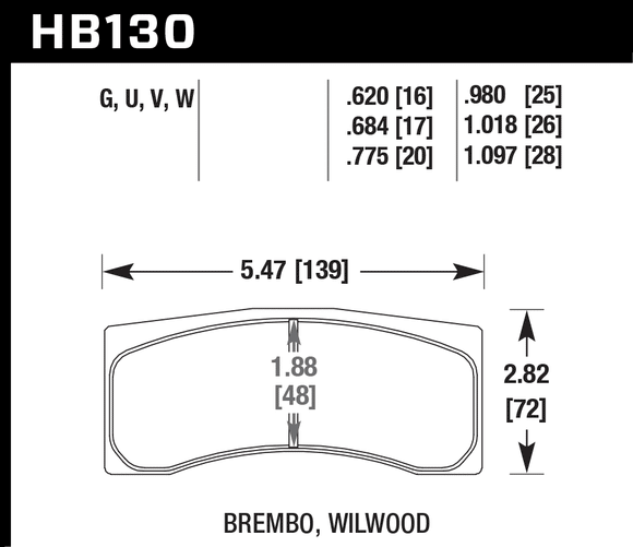 Hawk Brake Pad Set HB130Q1.097 DTC-80