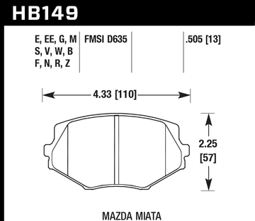 Hawk Brake Pad Set HB149Z.505 Performance Ceramic - 0
