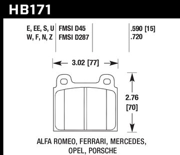 Hawk Brake Pad Set HB171S.590 HT-10 - 0