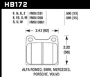 Hawk Brake Pad Set HB172E.595 Blue-2
