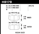 Hawk Brake Pad Set HB178Z.564 Perfromance Ceramic-2