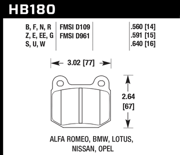 Hawk Brake Pad Set HB180Z.560 Performance Ceramic - 0