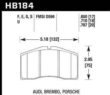 Hawk Brake Pad Set HB184E.650 Blue - 0