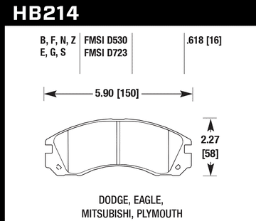 Hawk Brake Pad Set HB214Z.618 Performance Ceramic - 0