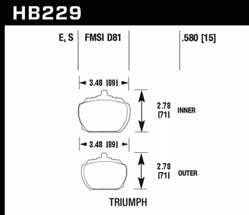 Hawk Brake Pad Set HB229E.580 Blue - 0