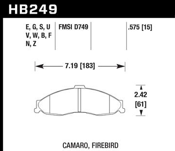 Hawk Brake Pad Set HB249Z.575 Performance Ceramic - 0
