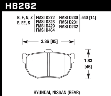 Hawk Brake Pad Set HB262Z.540 Performance Ceramic - 0