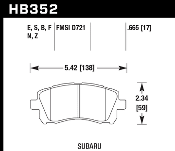 Hawk Brake Pad Set HB352Z.665 Perfromance Ceramic - 0