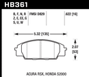 Hawk Brake Pad Set HB361Z.622 Performance Ceramic-2