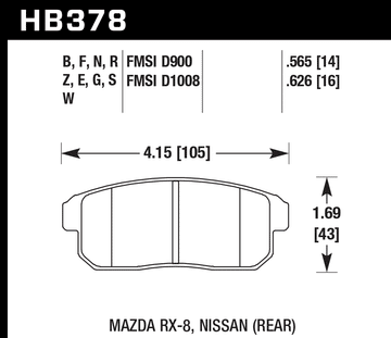 Hawk Brake Pad Set HB378Z.565 Performance Ceramic - 0