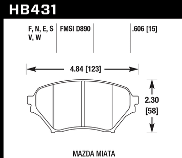 Hawk Brake Pad Set HB431F.606 HPS - 0