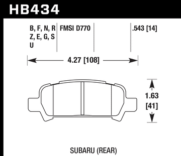Hawk Brake Pad Set HB434F.543 HPS - 0