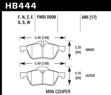 Hawk Brake Pad Set HB444S.685 HT-10 - 0