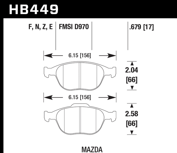 Hawk Brake Pad Set HB449Z.679 Performance Ceramic