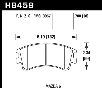 Hawk Brake Pad Set HB459F.700 HPS - 0