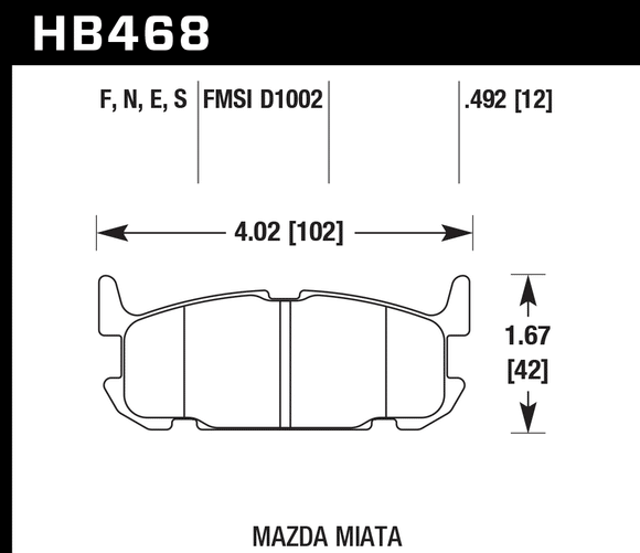 Hawk Brake Pad Set HB468S.492 HT-10