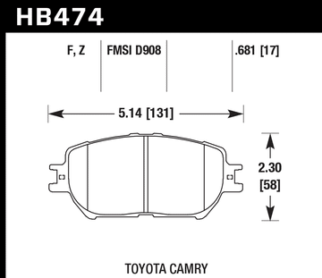 Hawk Brake Pad Set HB474Z.764 Performance Ceramic - 0