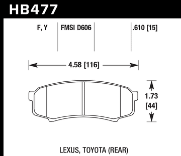 Hawk Brake Pad Set HB477Y.610 LTS - 0