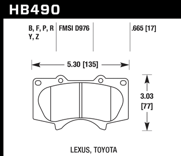 Hawk Brake Pad Set HB490Y.665 LTS - 0