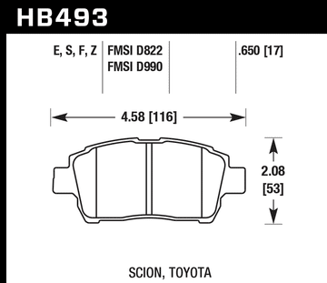 Hawk Brake Pad Set HB493Z.650 Performance Ceramic - 0