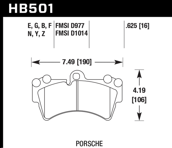 Hawk Brake Pad Set HB501Z.625 Performance Ceramic