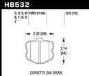 Hawk Brake Pad Set HB532U.570 DTC-70-2