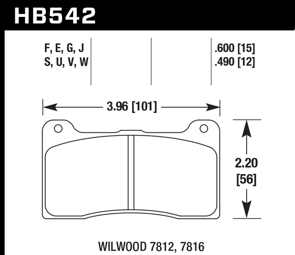 Hawk Brake Pad Set HB542G.600 DTC-60