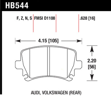 Hawk Brake Pad Set HB544Z.628 Performance Ceramic - 0