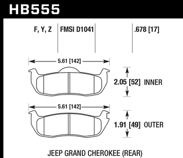 Hawk Brake Pad Set HB555Z.678 Performance Ceramic - 0