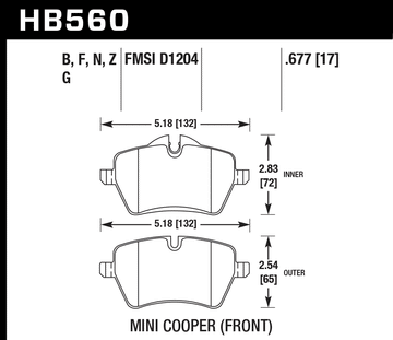Hawk Brake Pad Set HB560Z.677 Performance Ceramic - 0