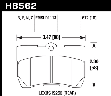 Hawk Brake Pad Set HB562Z.612 Performance Ceramic - 0