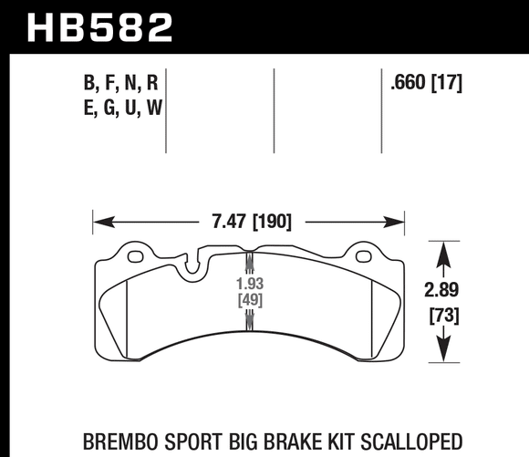 Hawk Brake Pad Set HB582G.660 DTC-60