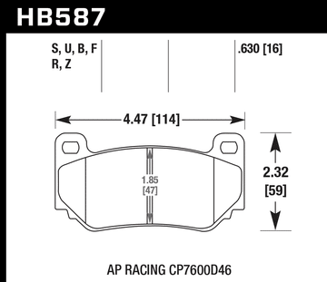 Hawk Brake Pad Set HB587U.630 DTC-70 - 0
