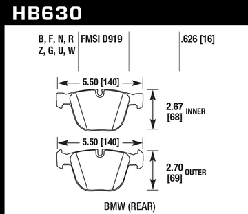 Hawk Brake Pad Set HB630Z.626 Performance Ceramic - 0