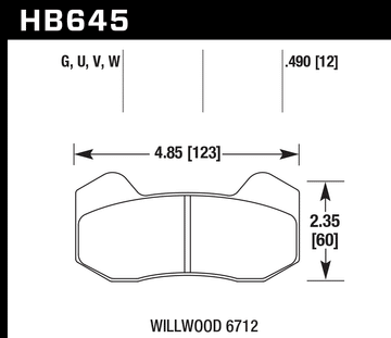 Hawk Brake Pad Set HB645G.490 DTC-60 - 0