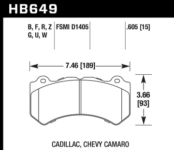 Hawk Brake Pad Set HB649Z.605 Performance Ceramic - 0