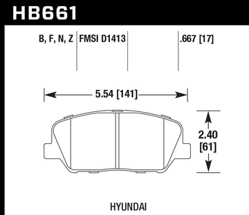 Hawk Brake Pad Set HB661Z.667 Performance Ceramic - 0