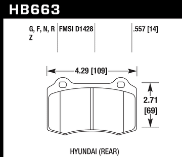 Hawk Brake Pad Set HB663Z.557 Performance Ceramic - 0
