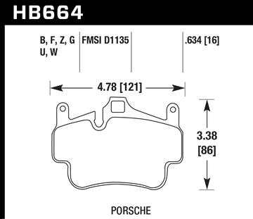 Hawk Brake Pad Set HB664Z.634 Performance Ceramic - 0