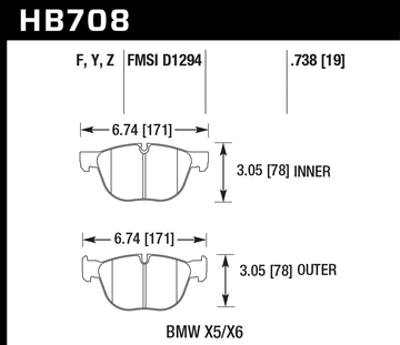 Hawk Brake Pad Set HB708Z.738 Performance Ceramic - 0