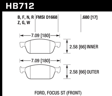 Hawk Brake Pad Set HB712N.680 HP-Plus - 0