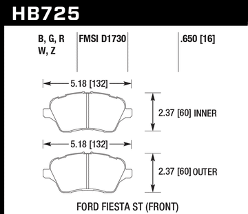 Hawk Brake Pad Set HB725Z.650 Performance Ceramic - 0