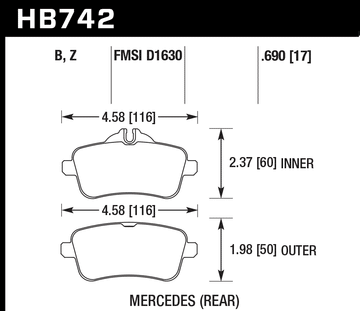 Hawk Brake Pad Set HB742Z.690 Performance Ceramic - 0
