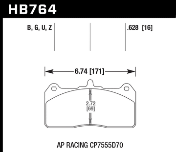 Hawk Brake Pad Set HB764Z.628 Performance Ceramic - 0