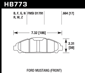 Hawk Brake Pad Set HB773Z.664 Performance Ceramic - 0