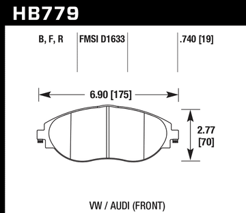 Hawk Brake Pad Set HB779Z.740 Performance Ceramic - 0